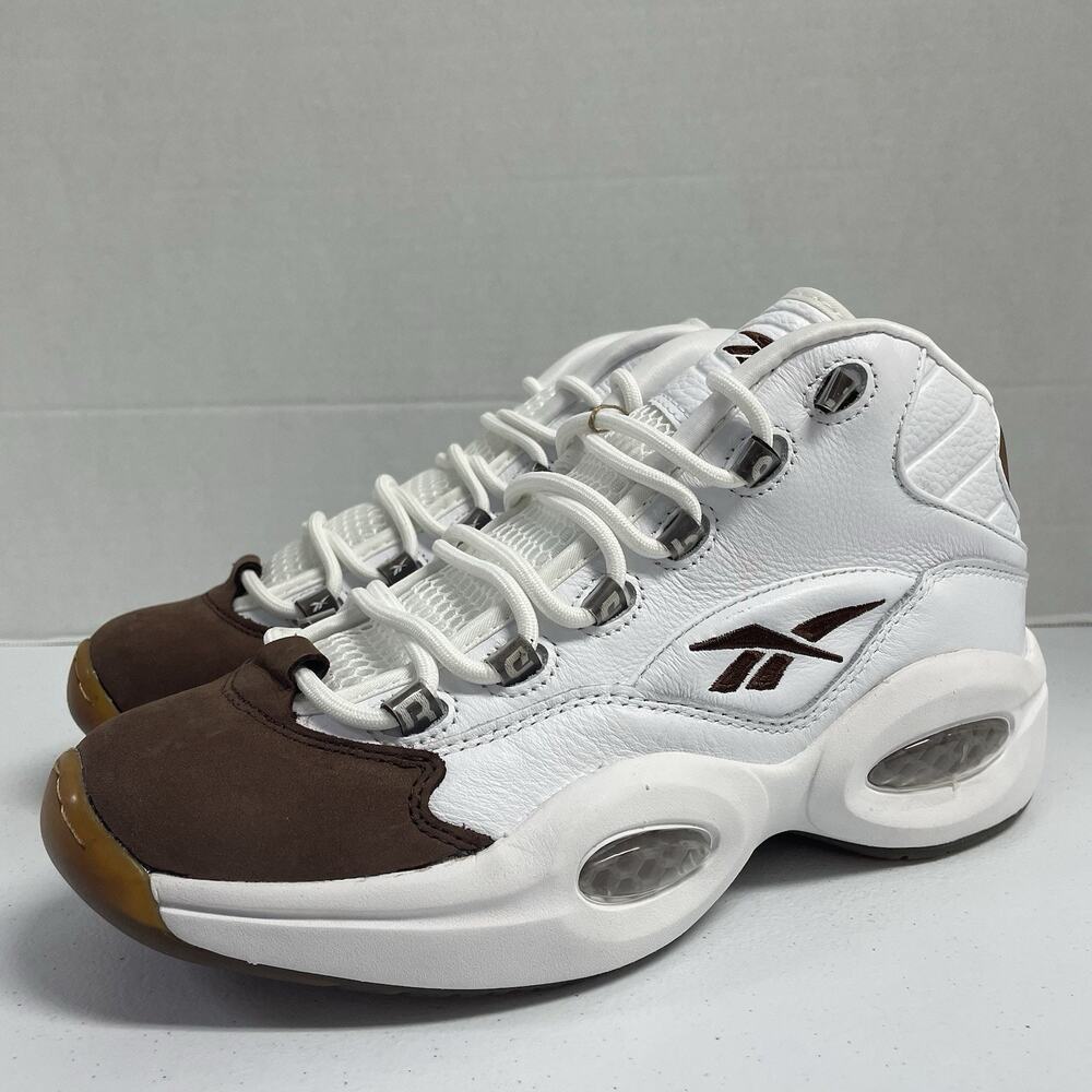 Reebok Question Mid Mocha Toe GX0241 Size 8.5 Brown White Allen Iverson Retro